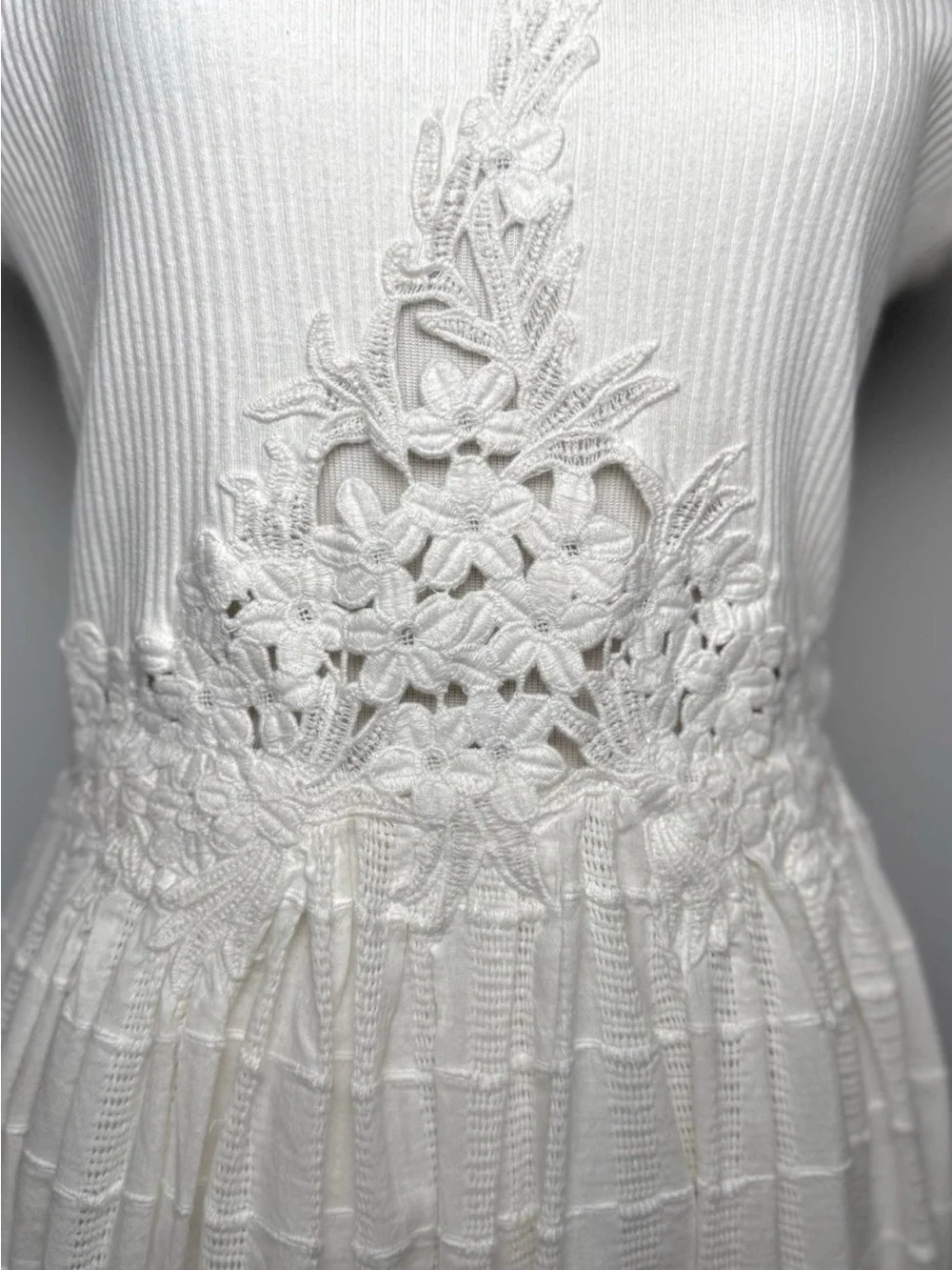 Free People Serenity White Lace Maxi Dress XL Open Back Boho Beach NWT
